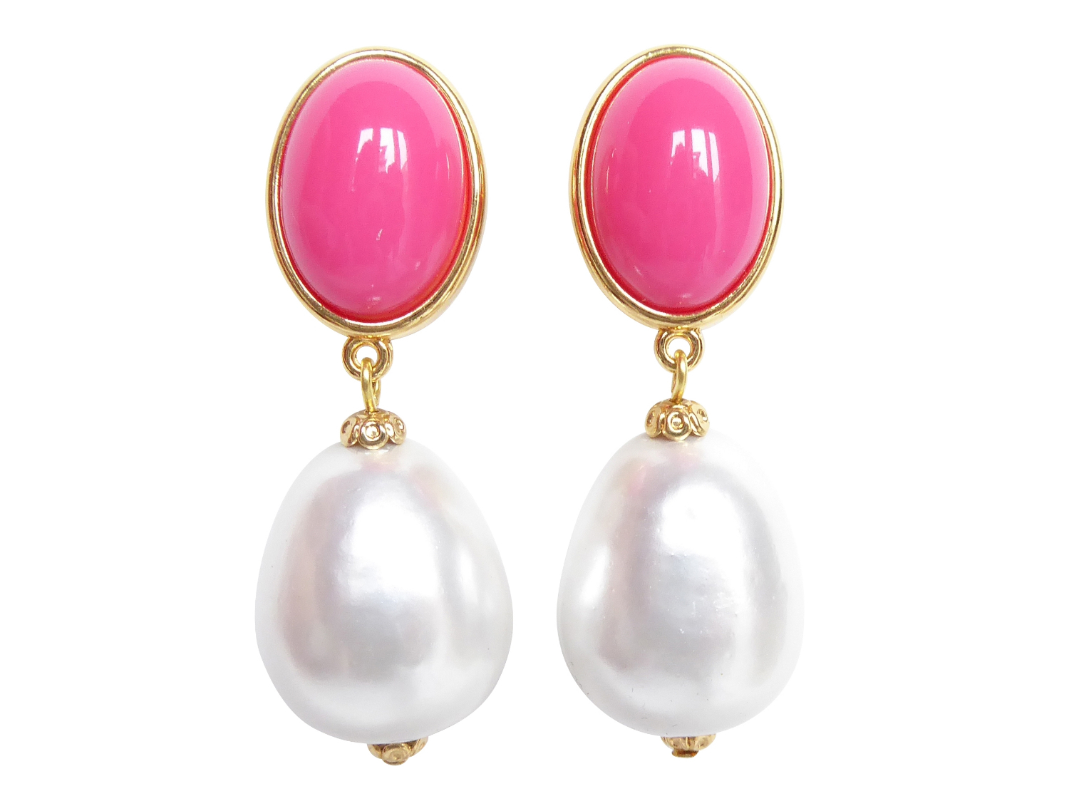 Ohrringe Perla (pink/weiß)