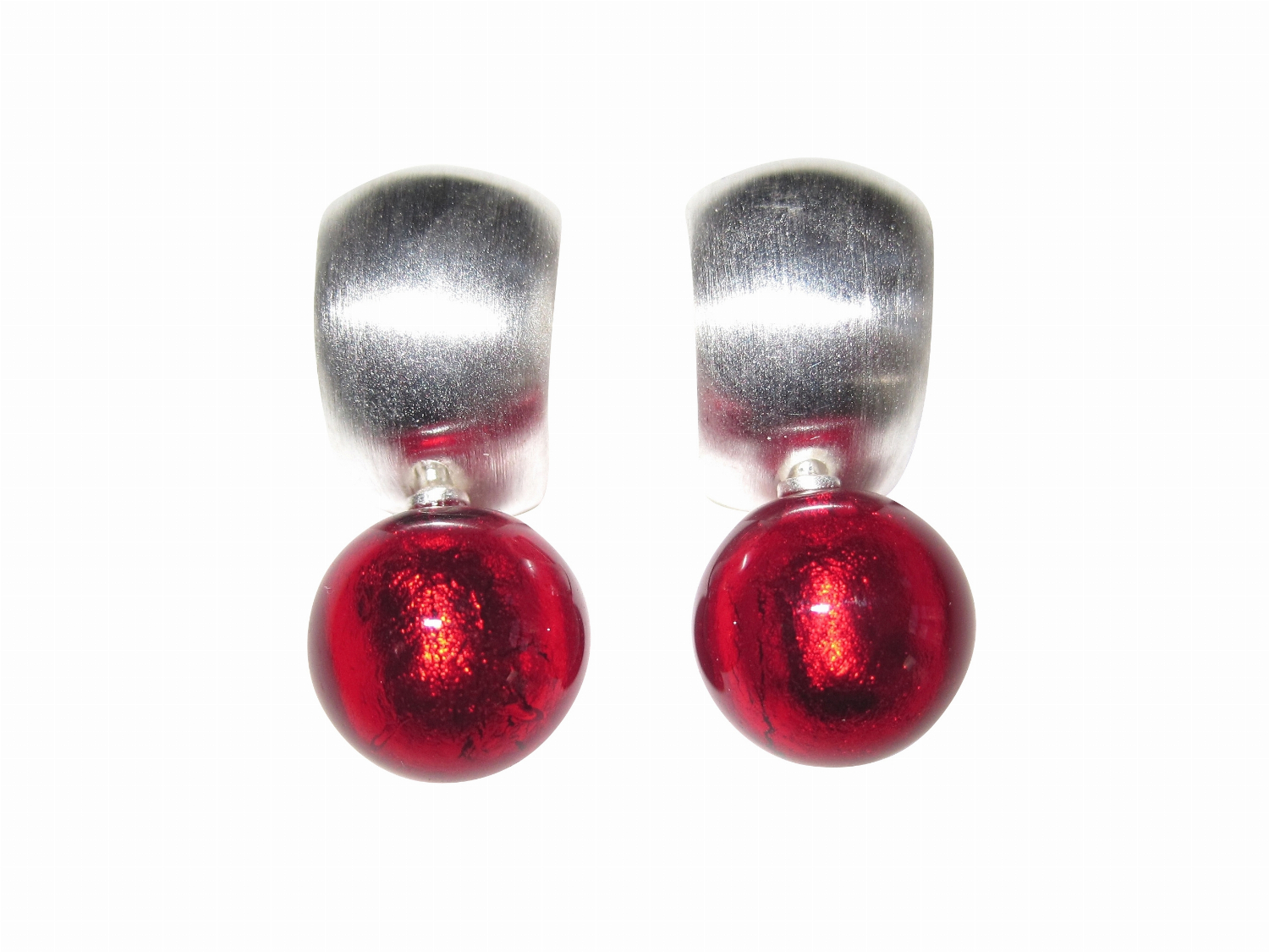 Clips Murano Creole rot (silber)